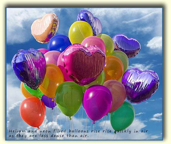 balloons filled with noble gases